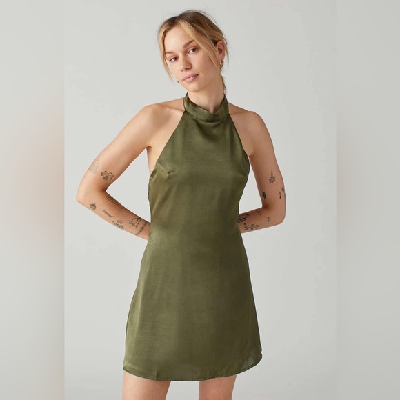 Urban Outfitters Dresses & Skirts - Urban Outfitters Olive Green Halter Dress